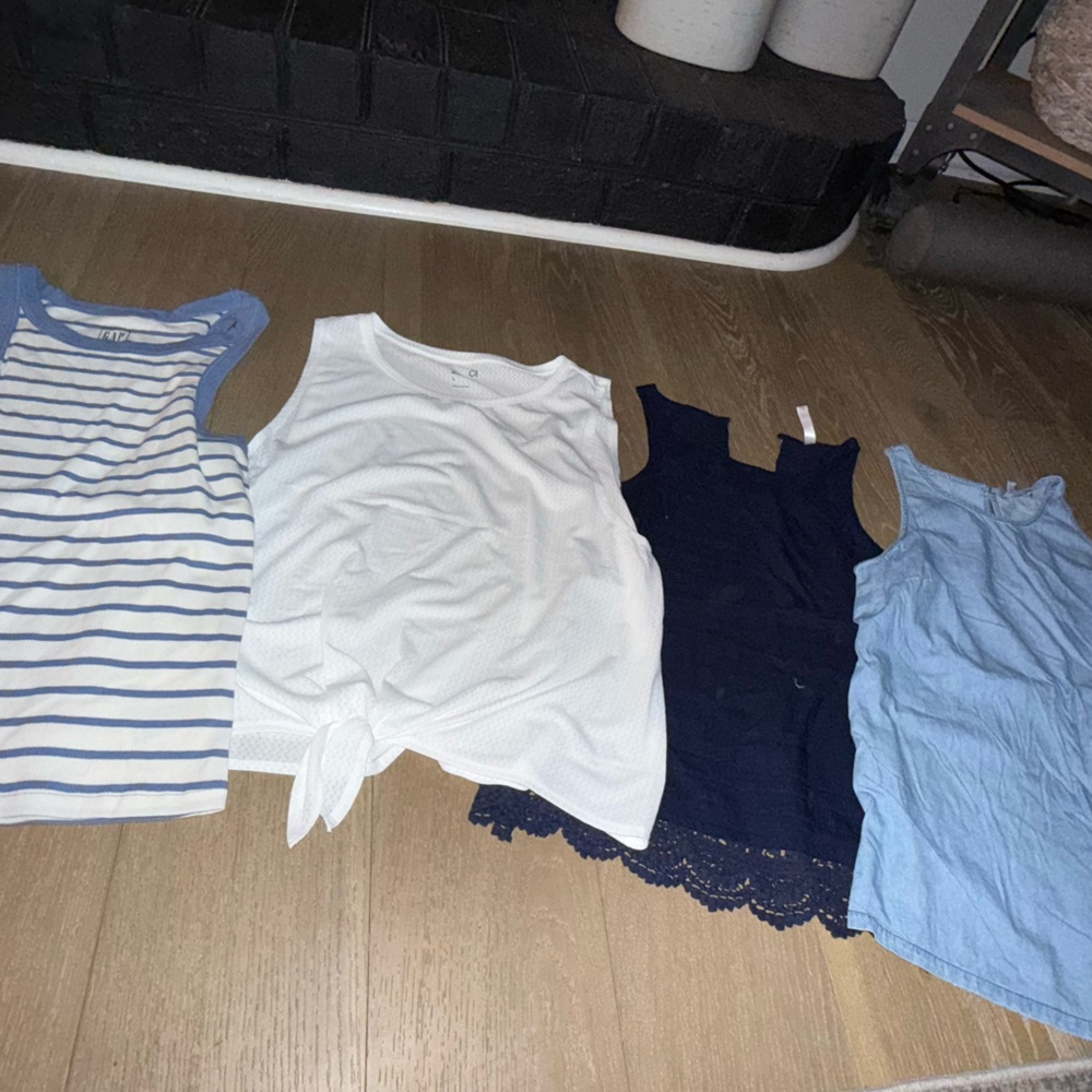 GAP Blue and White Sleeveless Tops Set